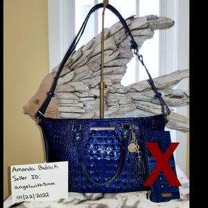 Brahmin Mini Asher Sapphire Handbag Excellent